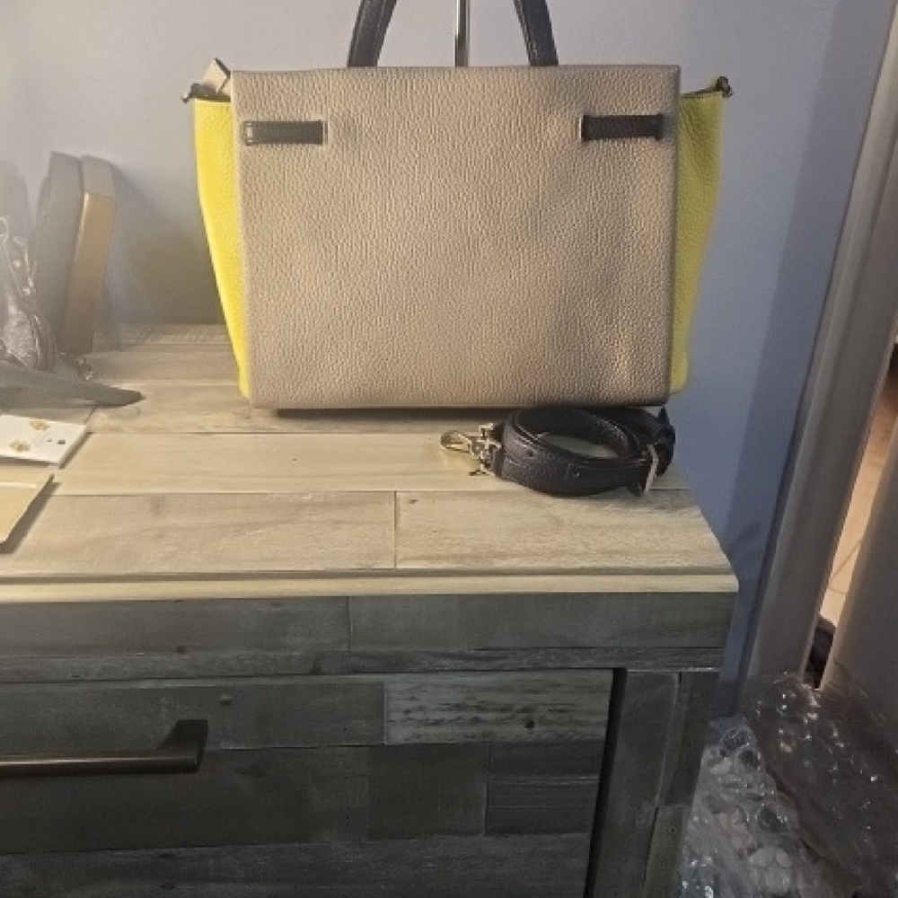 Kate Spade Tan and Yellow Bag w/ Navy Accents Bundle - Picture 5 of 11
